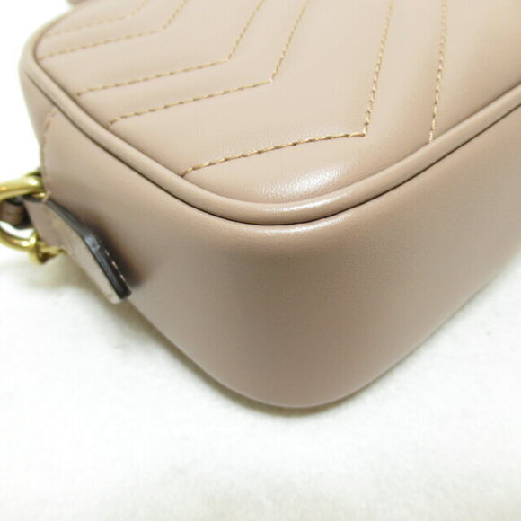 Gucci GG Marmont Quilted Shoulder Bag Leather Pink - Picture 7 of 9